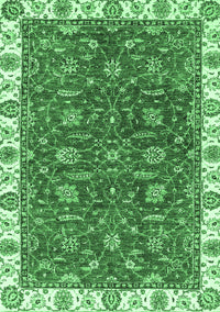 Abstract Emerald Green Modern Rug, abs2982emgrn