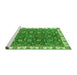 Sideview of Machine Washable Abstract Green Modern Area Rugs, wshabs2982grn