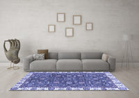 Machine Washable Abstract Blue Modern Rug, wshabs2982blu