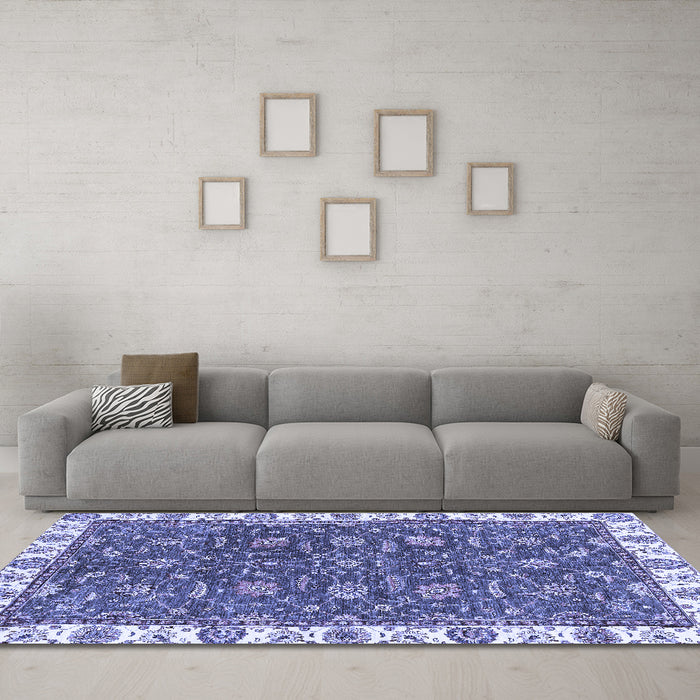 Machine Washable Abstract Blue Modern Rug in a Living Room, wshabs2982blu