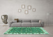 Machine Washable Abstract Turquoise Modern Area Rugs in a Living Room,, wshabs2982turq