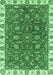 Machine Washable Abstract Emerald Green Modern Area Rugs, wshabs2982emgrn