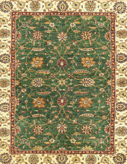 Machine Washable Abstract Avocado Green Rug, wshabs2982