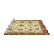 Sideview of Machine Washable Abstract Mustard Yellow Rug, wshabs2983