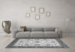 Machine Washable Abstract Gray Modern Rug in a Living Room,, wshabs2983gry