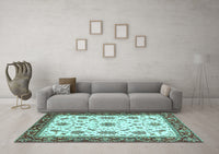 Machine Washable Abstract Light Blue Modern Rug, wshabs2983lblu