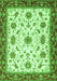 Machine Washable Abstract Green Modern Area Rugs, wshabs2983grn