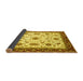 Sideview of Abstract Yellow Modern Rug, abs2983yw