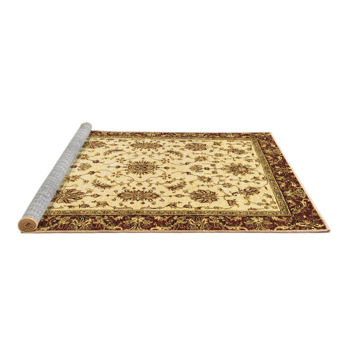 Sideview of Machine Washable Abstract Brown Modern Rug, wshabs2983brn