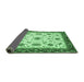 Sideview of Abstract Emerald Green Modern Rug, abs2983emgrn