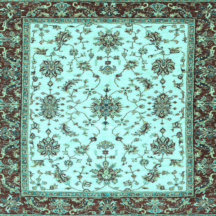 Square Abstract Light Blue Modern Rug, abs2983lblu