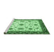 Sideview of Machine Washable Abstract Emerald Green Modern Area Rugs, wshabs2983emgrn