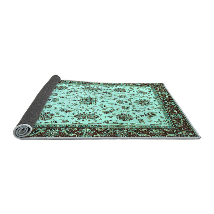 Sideview of Abstract Light Blue Modern Rug, abs2983lblu