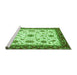 Sideview of Machine Washable Abstract Green Modern Area Rugs, wshabs2983grn