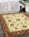 Abstract Mustard Yellow Modern Rug in Family Room, abs2983