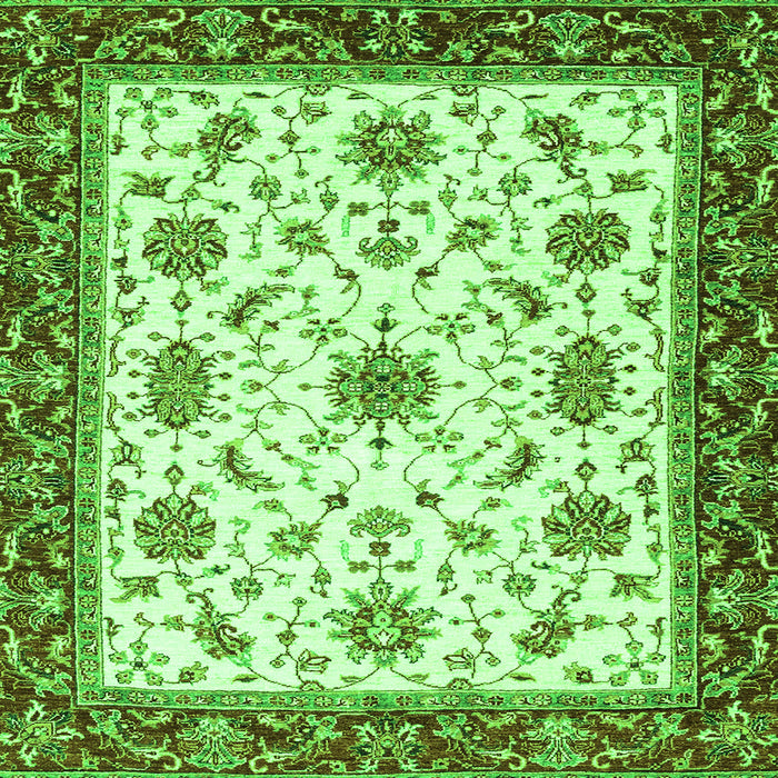Square Abstract Green Modern Rug, abs2983grn