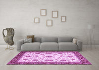 Machine Washable Abstract Purple Modern Rug, wshabs2983pur