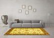 Machine Washable Abstract Yellow Modern Rug in a Living Room, wshabs2983yw