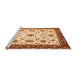 Sideview of Machine Washable Abstract Orange Modern Area Rugs, wshabs2983org