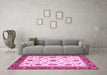 Machine Washable Abstract Pink Modern Rug in a Living Room, wshabs2983pnk