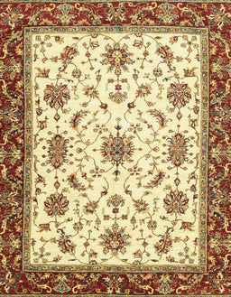 Abstract Mustard Yellow Modern Rug, abs2983