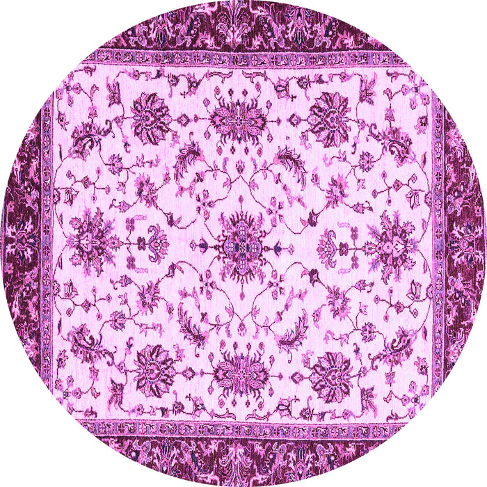 Round Machine Washable Abstract Purple Modern Area Rugs, wshabs2983pur
