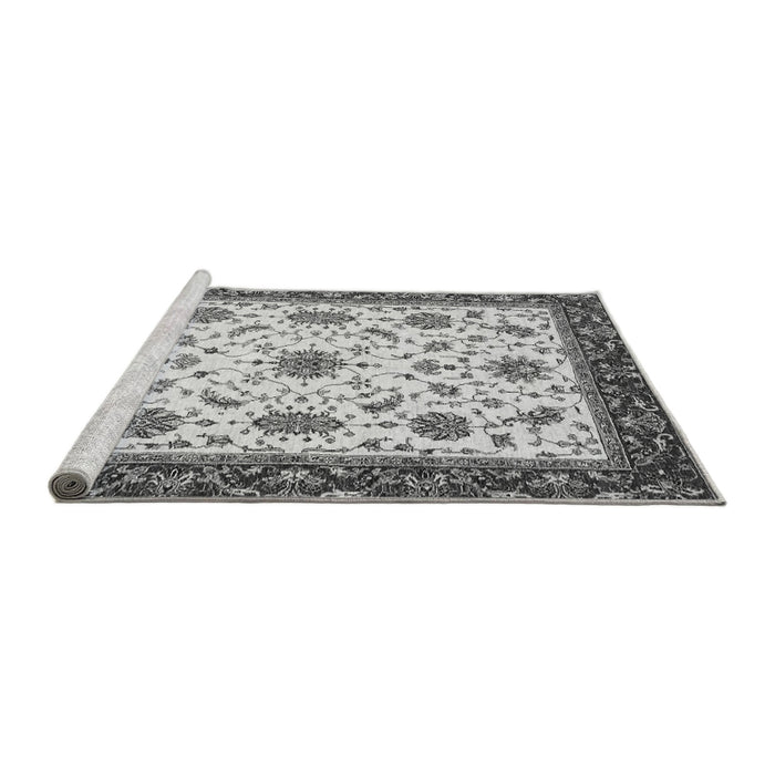 Sideview of Machine Washable Abstract Gray Modern Rug, wshabs2983gry
