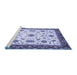 Sideview of Machine Washable Abstract Blue Modern Rug, wshabs2983blu