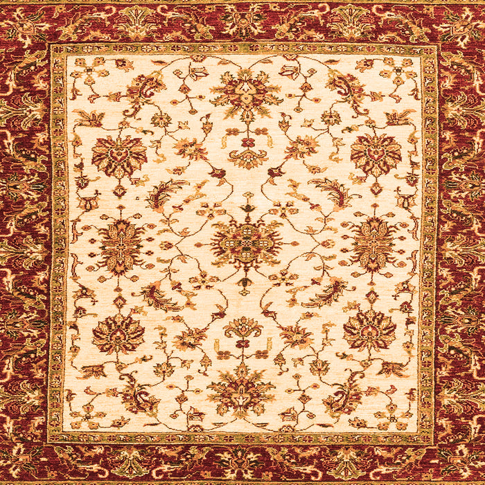 Square Abstract Orange Modern Rug, abs2983org