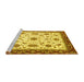 Sideview of Machine Washable Abstract Yellow Modern Rug, wshabs2983yw