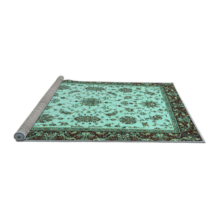 Sideview of Machine Washable Abstract Light Blue Modern Rug, wshabs2983lblu