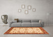 Machine Washable Abstract Orange Modern Area Rugs in a Living Room, wshabs2983org