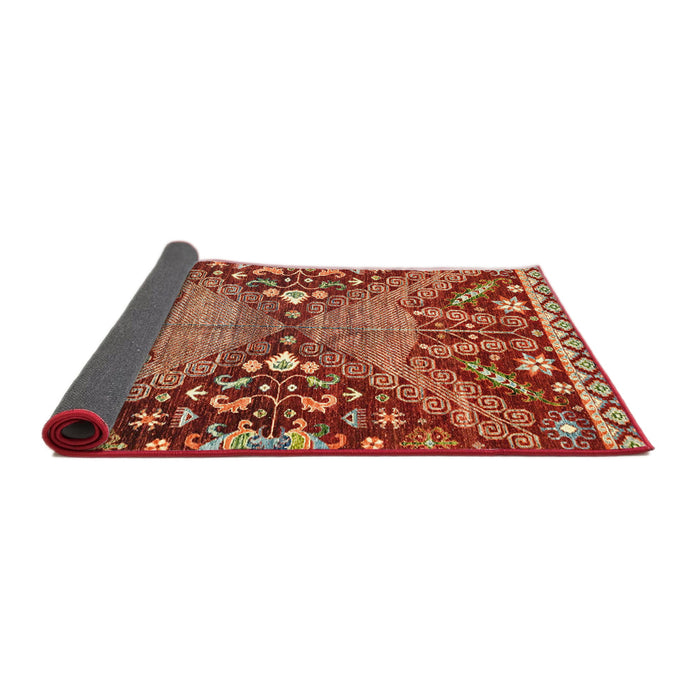 Sideview of Abstract Red Modern Rug, abs2984