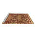 Sideview of Machine Washable Abstract Brown Modern Rug, wshabs2984brn