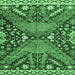 Square Abstract Emerald Green Modern Rug, abs2984emgrn