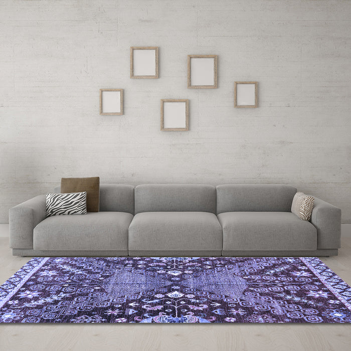 Machine Washable Abstract Blue Modern Rug in a Living Room, wshabs2984blu