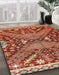 Abstract Red Modern Rug in Family Room, abs2984