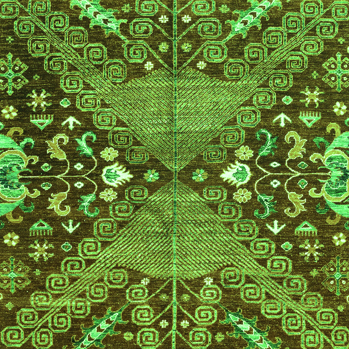 Machine Washable Abstract Green Modern Area Rugs, wshabs2984grn