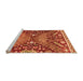 Sideview of Machine Washable Abstract Orange Modern Area Rugs, wshabs2984org