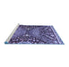 Sideview of Machine Washable Abstract Blue Modern Rug, wshabs2984blu