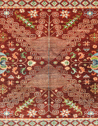 Machine Washable Abstract Red Rug, wshabs2984