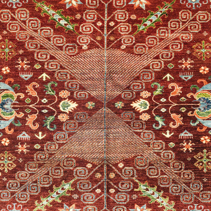 Machine Washable Abstract Red Rug, wshabs2984