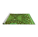 Sideview of Machine Washable Abstract Green Modern Area Rugs, wshabs2984grn