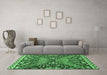 Machine Washable Abstract Emerald Green Modern Area Rugs in a Living Room,, wshabs2984emgrn