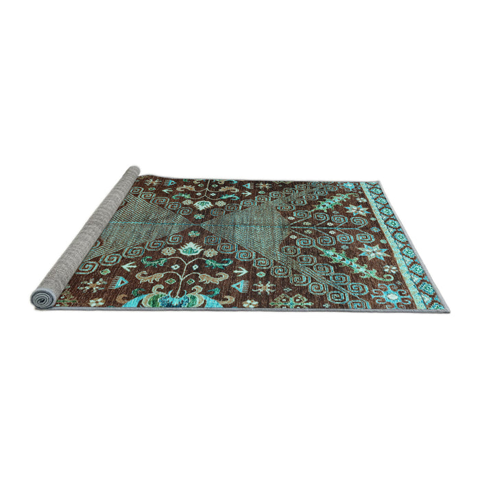 Sideview of Machine Washable Abstract Light Blue Modern Rug, wshabs2984lblu