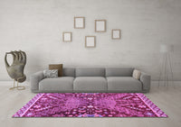 Machine Washable Abstract Purple Modern Rug, wshabs2984pur