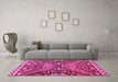 Machine Washable Abstract Pink Modern Rug in a Living Room, wshabs2984pnk