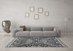 Machine Washable Abstract Gray Modern Rug in a Living Room,, wshabs2984gry