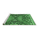 Sideview of Machine Washable Abstract Emerald Green Modern Area Rugs, wshabs2984emgrn