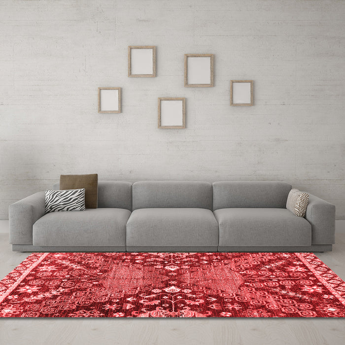 Modern Red Washable Rugs